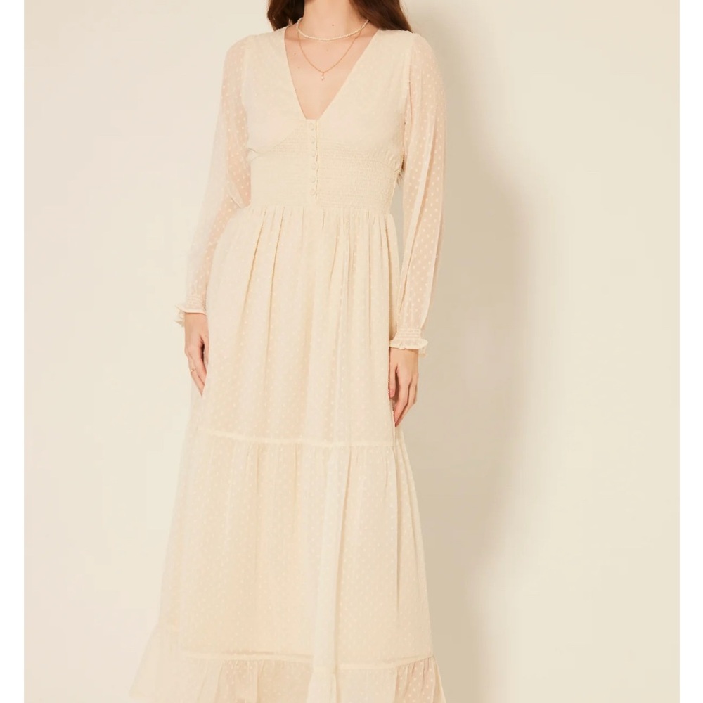 Patrons of Peace Altura Crème Swiss Dot Dress